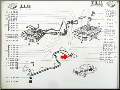 Tuyau de réservoir de carburant et – Renault 12 - Renault 15 - Renault 17 - Renault 16 - Renault 12 Gordini - Renault 16 – OEM 0608452200
