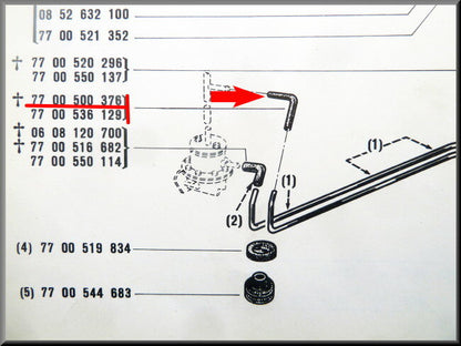 Flexible de pompe à essence – Renault 12 – Renault 16 - OEM 7700500376