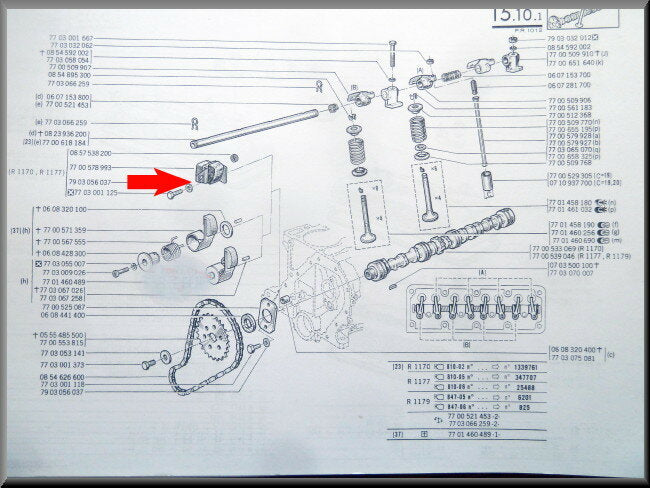 Tendeur de chaîne de distribution – Renault 12 – Renault 15 - Renault 4 - Renault 8 - OEM 7700578933