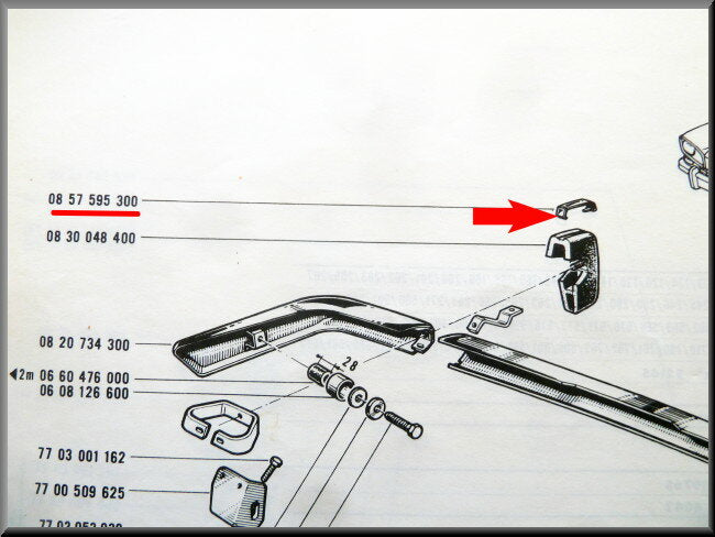 Sierstrip bumperbuffer achterzijde links en rechts – Renault 16 – OEM 0857595300