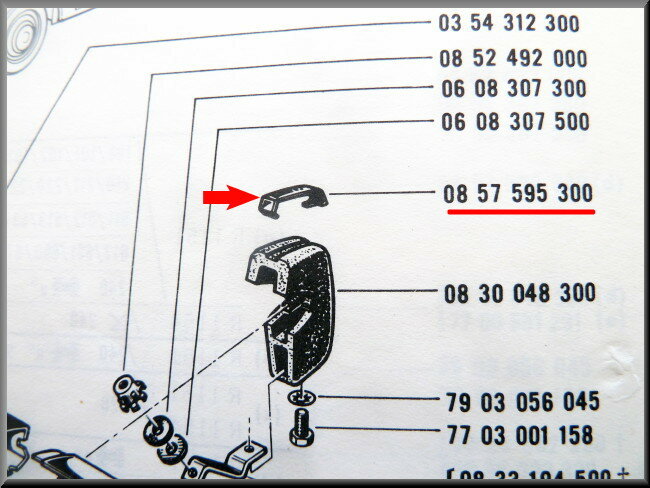 Sierstrip bumperbuffer achterzijde links en rechts – Renault 16 – OEM 0857595300
