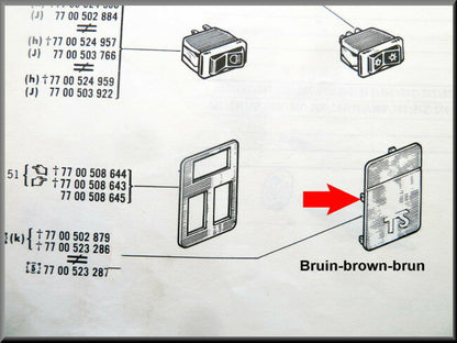 Emblème (marron) – Renault 16 TS – OEM 7700508644