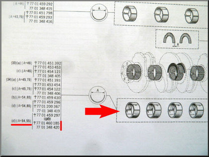Hoofdlager set (0,25 - 54,55 mm) – Renault 12 - Renault 15 - Renault 17 - Renault 16 - OEM 7701348420 (0,25 - 54,55 mm)