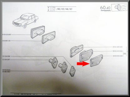 Verre de clignotant avec contour chromé – Renault 12 – Renault 16 - OEM 0855693200