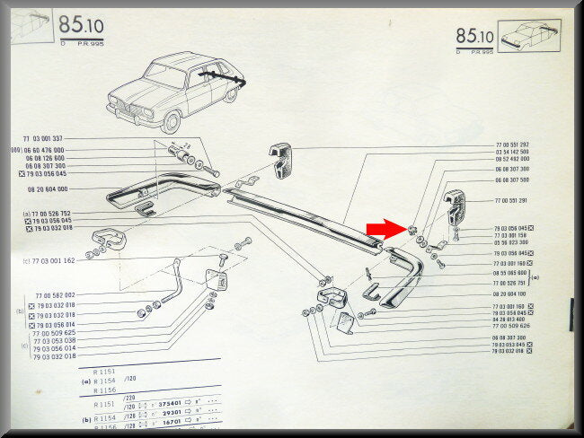 Écrou-cage M8 – Renault 16 – OEM 0852492000