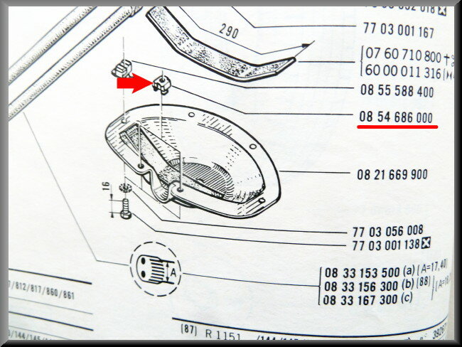 Écrou cage M8 – Renault 16 – OEM 0854686000