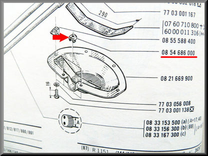 Écrou cage M8 – Renault 16 – OEM 0854686000