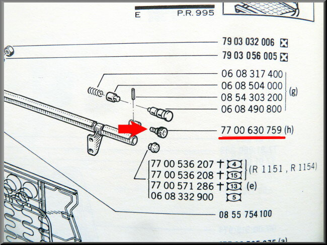 Écrou de fixation dossier banquette arrière – Renault 16 – OEM 7700630759