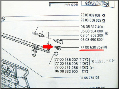 Écrou de fixation dossier banquette arrière – Renault 16 – OEM 7700630759