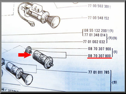 Allume-cigare – Renault 16 – OEM 0870307800