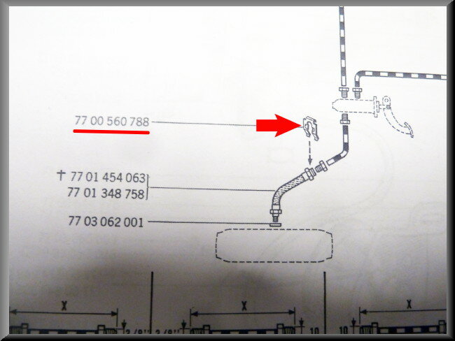 Remleiding klem – Renault 12 - Renault 16 – OEM 7700560788