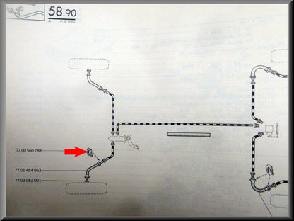 Remleiding klem – Renault 12 - Renault 16 – OEM 7700560788
