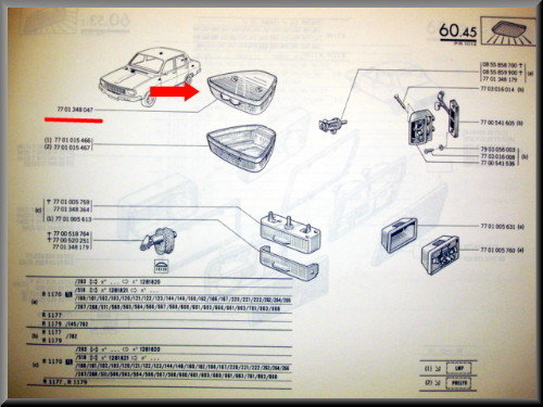Hemelverlichting – Renault 12 – Renault 16 -OEM - 7701348047 / 7700502300