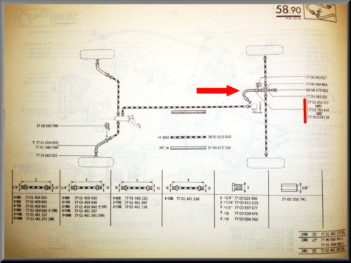Remslang achter – Renault 12 – Renault 15- Renault 17 - OEM 7701452077