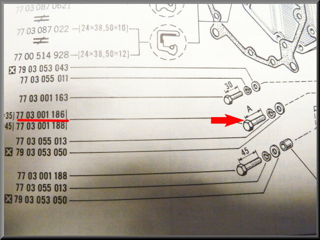 Bout M8x35 (geel gepassiveerd) – Renault 16 – OEM 7703001186
