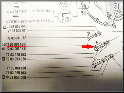 Bout M8x35 (geel gepassiveerd) – Renault 16 – OEM 7703001186