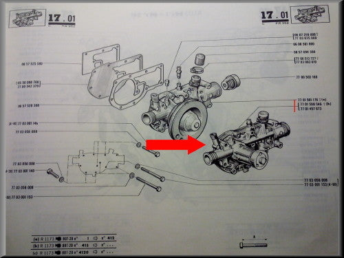 Waterpomp – Renault 12 Gordini - Renault 17 – OEM 7701457673