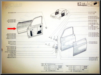 Door panel right front – Renault 12 – OEM 7700515365