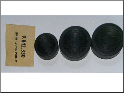 Pedal rubber set - Renault 4CV (first type) - OEM 0984233000 - NOS