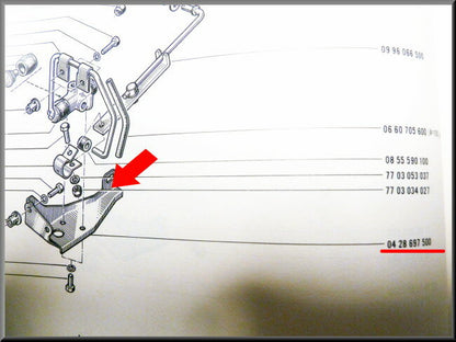 Brake pressure distributor support – Renault 16 – OEM 0428697500