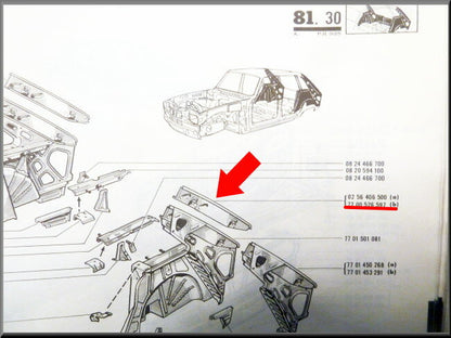 Gouttière gauche – Renault 16 – OEM 0256406500