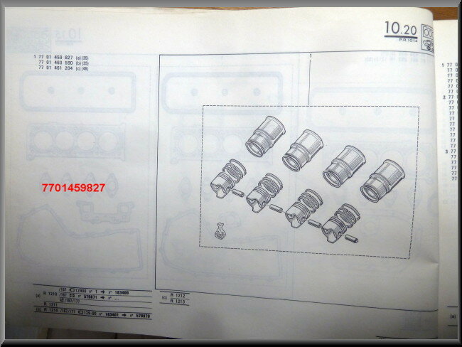 Zuiger en bussenset  – Renault 14 – OEM 7701459827 – NOS