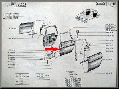 Rear left door – Renault 16 – OEM 7701457181 – Used