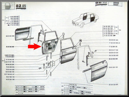 Porte arrière droite – Renault 16 type 1 – OEM 0991001600 – NOS