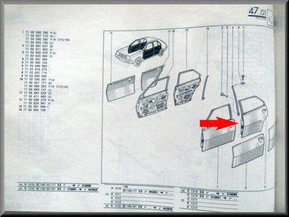 Portier achterzijde links  – Renault 14 – OEM 7700624940 – NOS