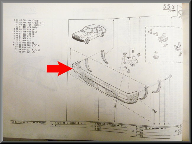 Pare-chocs avant (gris clair) – Renault 14 type 1 – OEM 7701461329 / 7700585251 – NOS