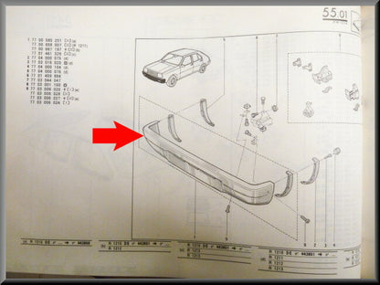 Pare-chocs avant (gris clair) – Renault 14 type 1 – OEM 7701461329 / 7700585251 – NOS