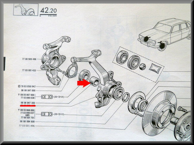 Spacer sleeve axle.