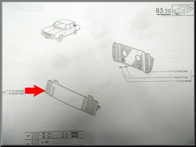 Plaque d'immatriculation – Renault 12 – OEM 7700627950