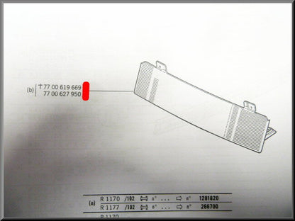 Plaque d'immatriculation – Renault 12 – OEM 7700627950