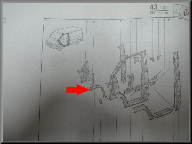 Passage de roue avant gauche – Renault Trafic – OEM 7799600864 – NOS