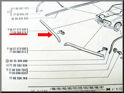 Bonnet trim right – Renault 16 > 1973 – OEM 7700586974