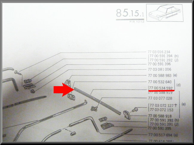 Achterklep lijst – Renault 12 – OEM 7700534592