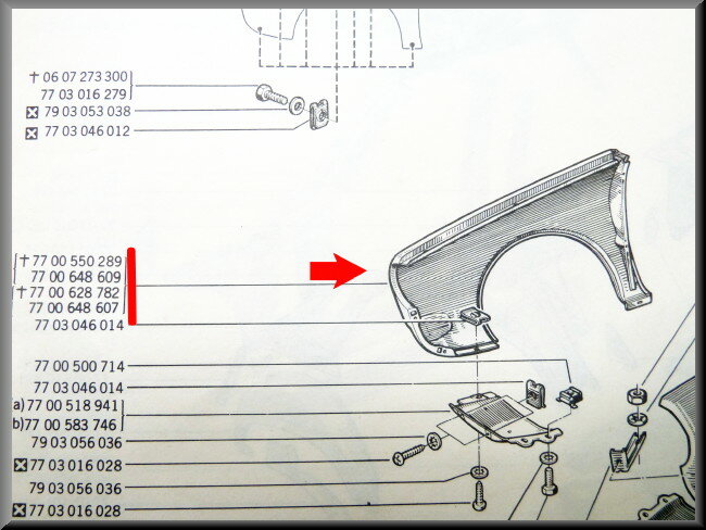Voorscherm rechts – Renault 12 – OEM 7700648609