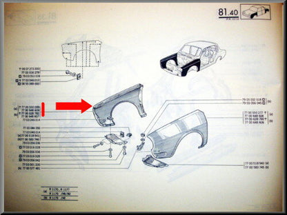 Voorscherm rechts – Renault 12 – OEM 7700648609
