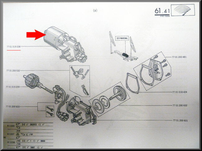 Moteur d'essuie-glace – Renault 12 – OEM 7701019208