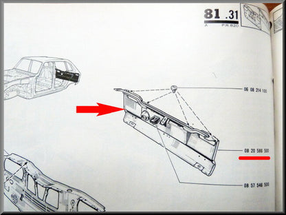 Partie inférieure du panneau arrière – Renault 16 – OEM 1440000
