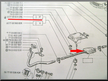 Silencieux intermédiaire – Renault 12 – OEM 7700610286