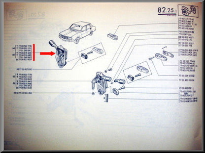 Portierslot achter rechts – Renault 12 – OEM 7701348641