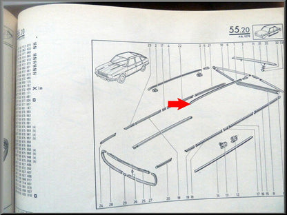 Dak sierstrip links  – Renault 20 - Renault 30 – OEM 7700613072 – NOS