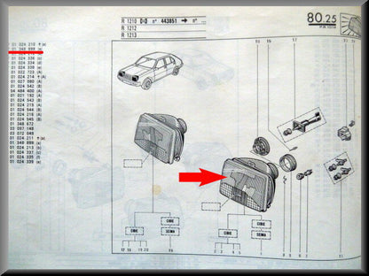 Phare gauche – Renault 14 - Renault Rodeo 6 (Bilux phase 1) – OEM 7701348899 – NOS