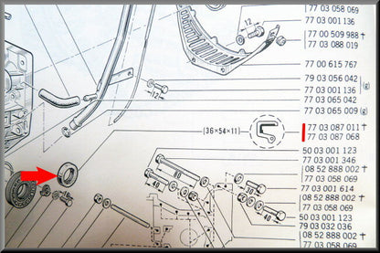 Joint spi de différentiel (36x54x11/12 mm) – Renault 12 – OEM 7703087011