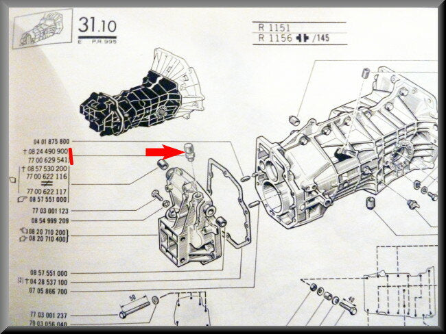 Nipple de purge boîte de vitesses – Renault 16 – OEM 0824490900