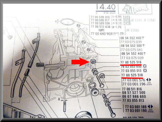 Écrou de boîte de vitesses – Renault 16 – OEM 7700525518