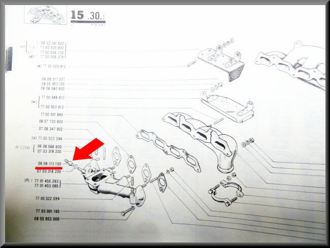 Raccord de tuyau à dépression d'assistance de frein – Renault 16 TX, TS – OEM 0608113100