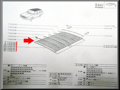 Garniture de toit – Renault 12 Break – OEM 7700524369